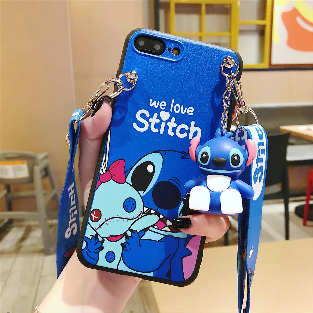 For iPhone 6 6s 7 8 X Xs Max XR 11 12 13 14 15 Pro Max SE Stitch Phone Case With Holder Rope