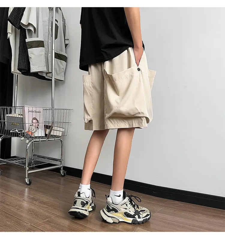 Fashion Men Cargo Short Pants Big Pocket Hip Hop Shorts Male Summer Casual Jogger Bermuda Shorts Men Woman New Streetwear