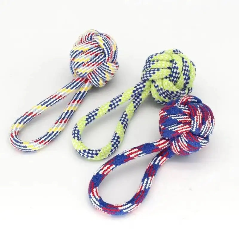 1 Piece Dog Toy Set Carrot Knot Rope Ball Cotton Rope Dumbbell Puppy Teeth Cleaning Chew Toy Durable Woven Anti-Bite Pet Supplie