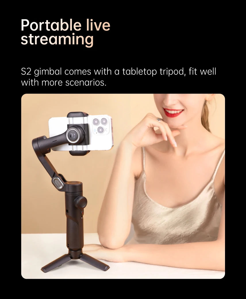 3-Axis Gimbal Stabilizer for Smartphone Foldable Handheld Phone Video Record Vlog Anti-Shake Stabilizer PTZ for iPhone Android