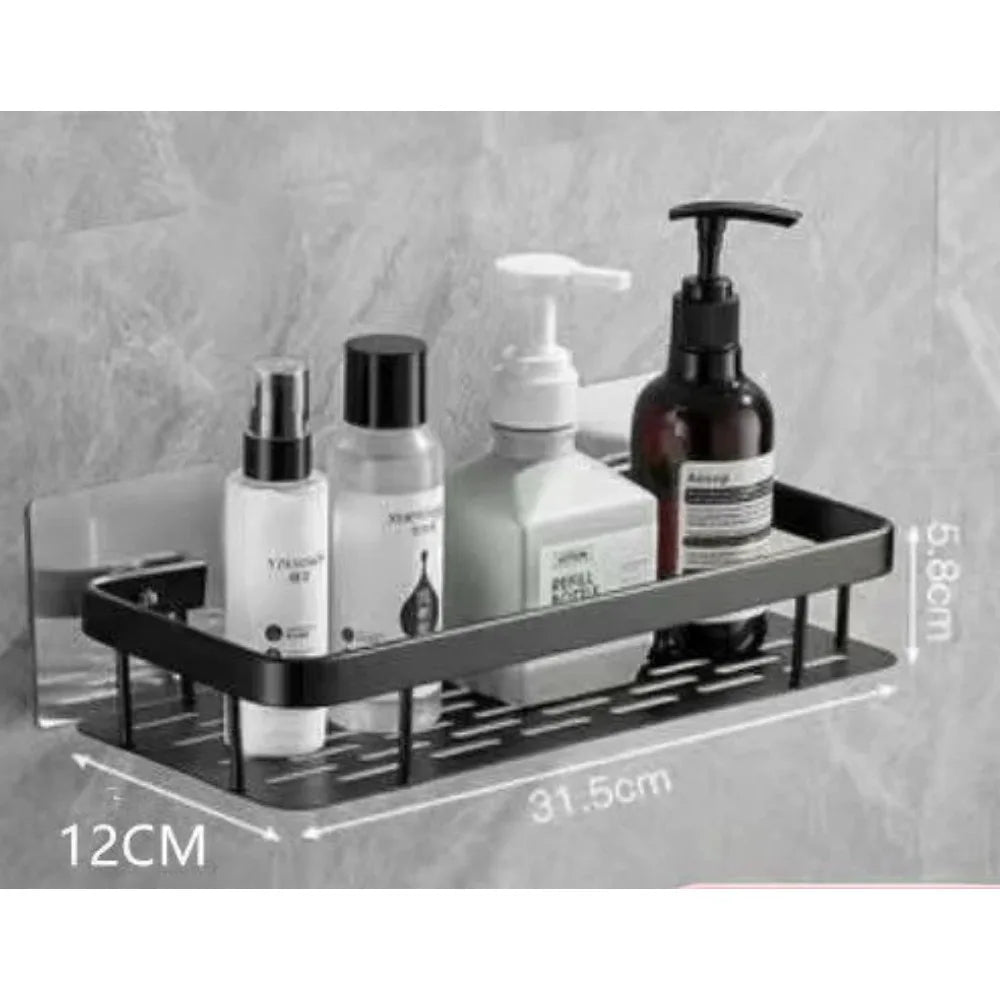 Bathroom Storage Wall Mount Shampoo Makeup Storage Holder Bathroom Accessories No Drilling Wall Shelf Shower Holder for WC