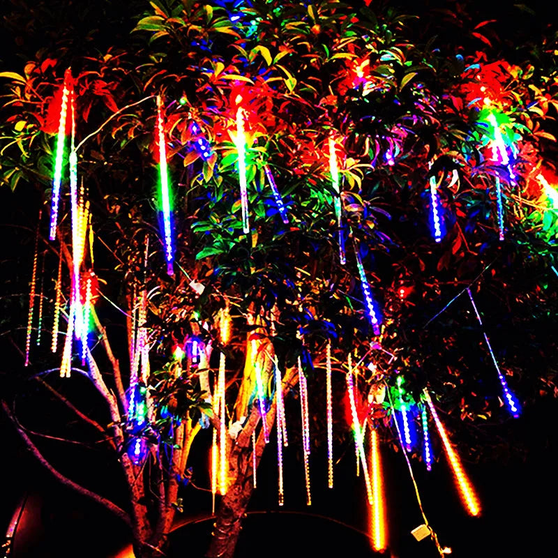 Meteor Shower Rain LED Fairy String Lights Festoon Street Garland Christmas Decorations for Home Outdoor Wedding New Year Decor