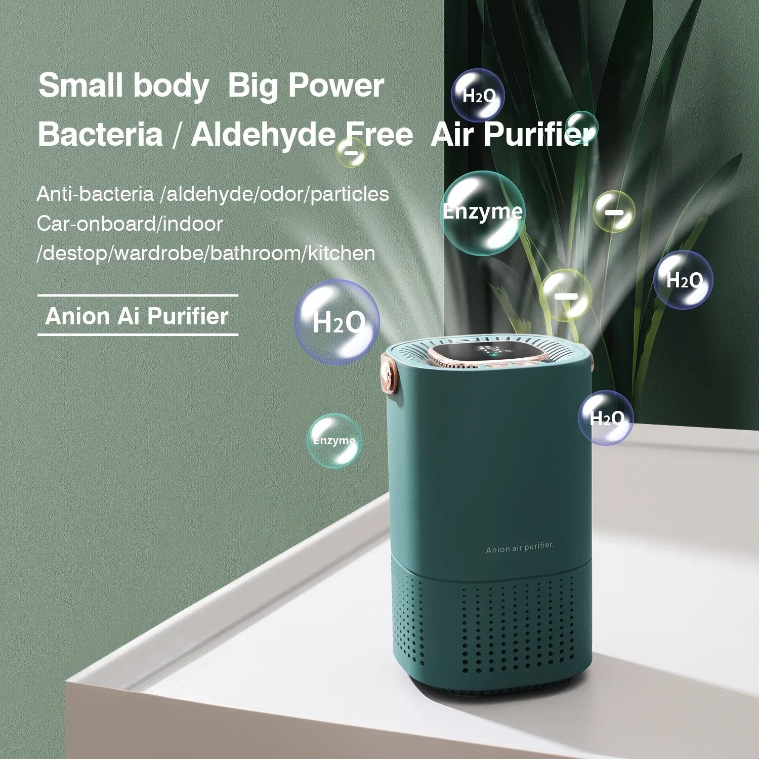 Portable Air Purifier Ionizer Negative Ion Generator Hepa Filter Car Air Freshener Home Appliance Purificador De Aire