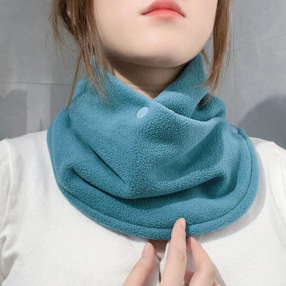 Autumn and Winter Fleece Neck Scarf Thickened Warmth Neck Sleeve Men's Women's Scarves Plush Warm Double Layer Neckerchief