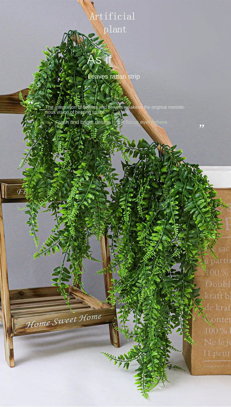 90cm Artificial Plant Vine Home Decoration Hanging Plastic Leaf Grass Garland Outdoor Wedding Party Decorations Fake Rattan Ivy