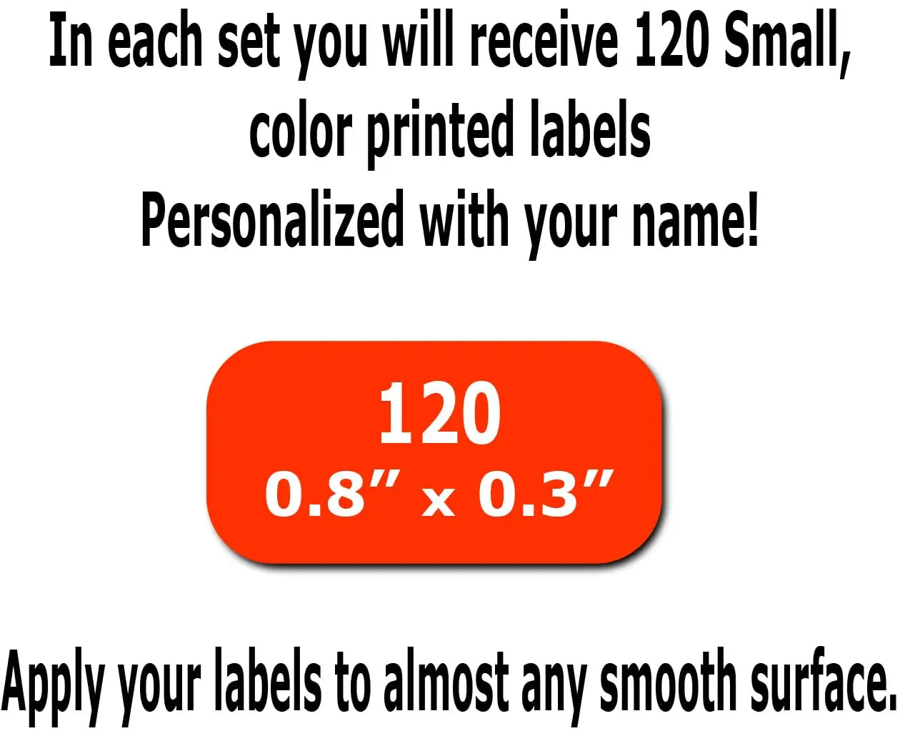 Custom waterproof name label sticker customizable 2 lines of text suitable for schools and home offices (30-120)