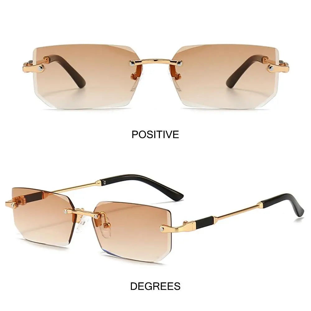 UV400 Rimless Rectangle Sunglasses Fashion Y2K Frameless Sun Glasses Shades for Women & Men