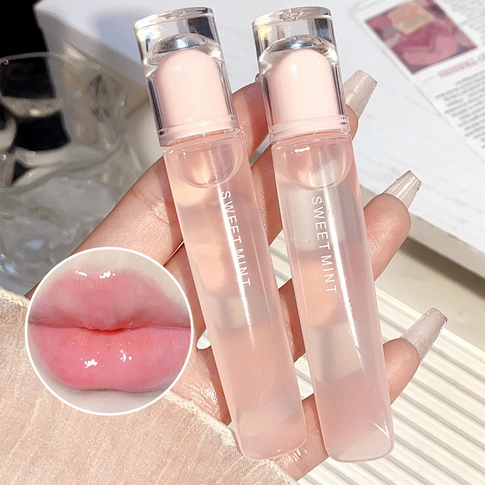 Plumping Jelly Lip Gloss Lasting Moisturizing Transparent Lip Oil Water Light Mirror Liquid Lipstick Women Lips Makeup Cosmetics