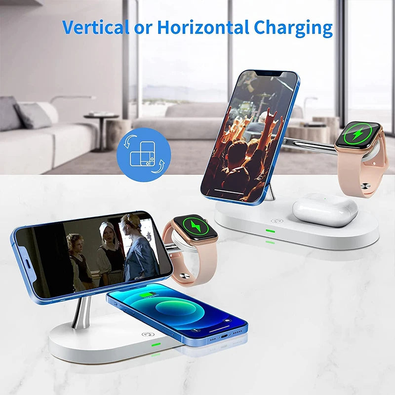 3 in 1 Magnetic Wireless Charger For iPhone 15 14 13 12 Pro Max / Apple Watch 9 8 7 6 5 /Airpods Pro 2 3 Fast Charging Station