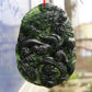 Christmas Gift Chinese Natural Black Green Jade Pendant Dragon Shaped Handmade Jade Office Crafts Desk Ornament Good Luck Amulet