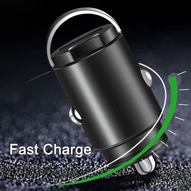 200W mini car charger fast charging for iPhone QC3.0 mini PD USB Type C car mobile phone charger for Xiaomi Samsung Huawei