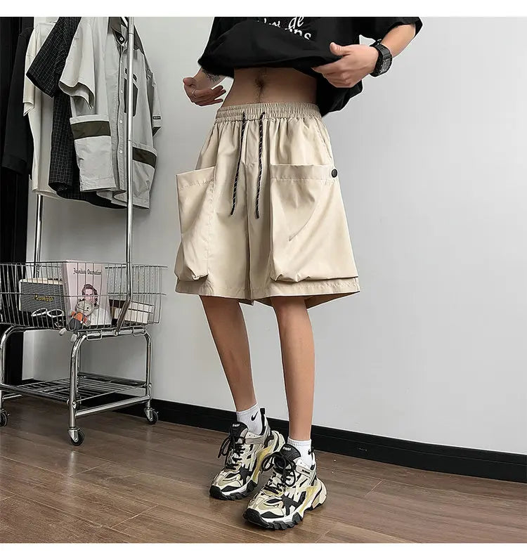 Fashion Men Cargo Short Pants Big Pocket Hip Hop Shorts Male Summer Casual Jogger Bermuda Shorts Men Woman New Streetwear