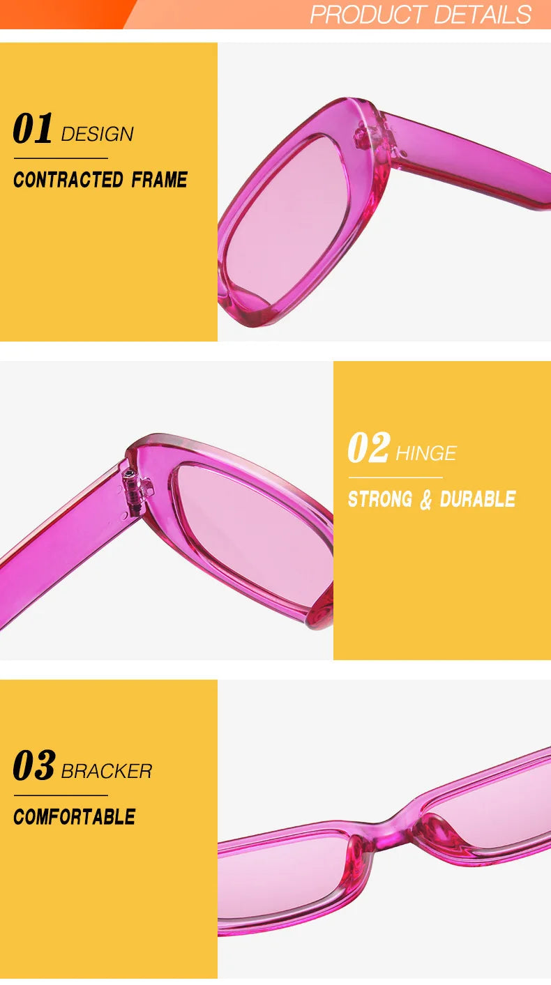 2023 New Retro Small Sunglasses Men's and Women's Fashion Trendy Vintage Popular Square Frame Rectangle Sunglasses UV Protection