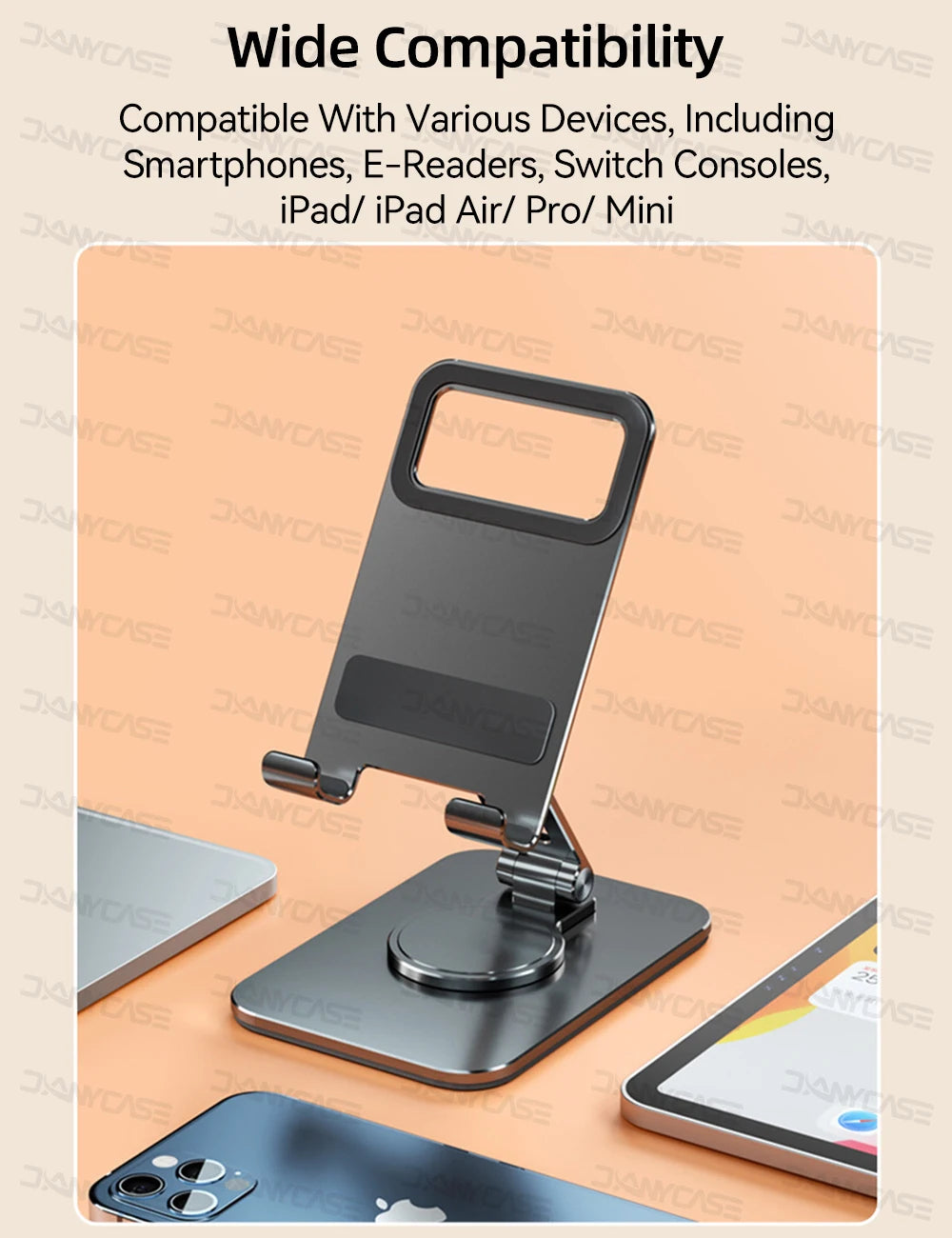 Tablet Stand 360° Rotation Adjustable Foldable Holders for iPad Phone Samsung Xiaomi Lenovo Huawei Tablet Bracket Support