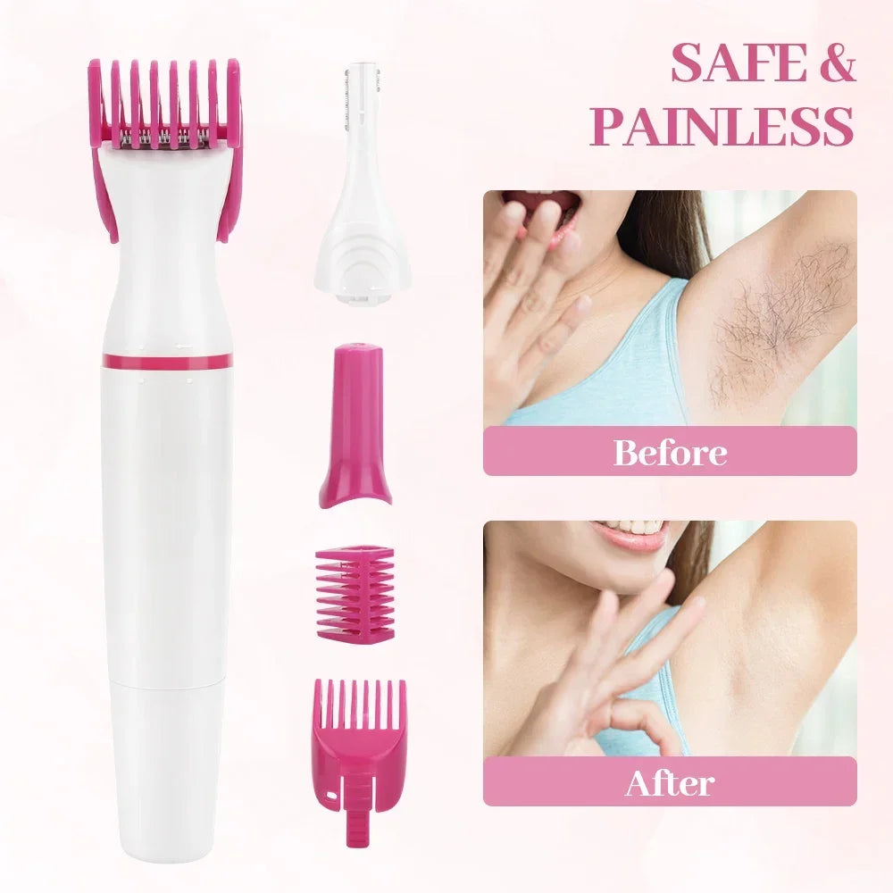 Multifunction Women Hair Removal Electric Shaving Female Shaving Machine Mini Shaver Trimmer Razor for Eyebrow Underarm 5 in 1