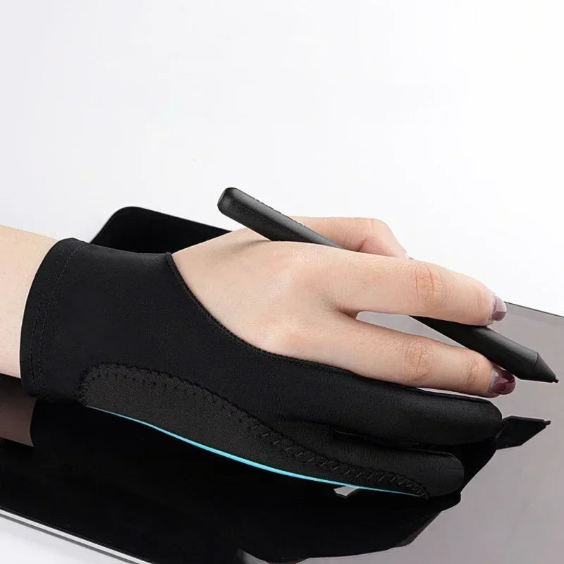 S/M/L Two-Finger Drawing Gloves Anti-touch Anti-fouling for Tablet Digital Board Touch Screen Oil Painting Office Art Supplies