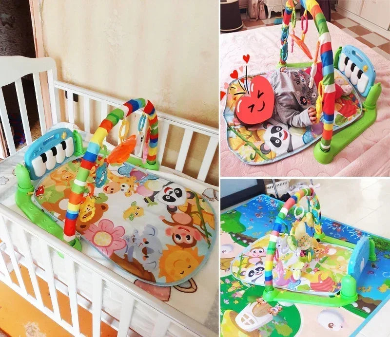 Baby Music Rack Play Mat Kids Piano Keyboard Carpet Gym Crawling Activity Baby Rug Early Educational Toy for Infant Gift