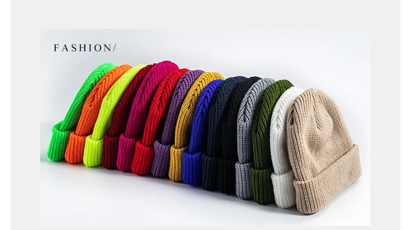 Rimiut Knitted Hat for Men & Women Caps Wool Fashion Simple Warm Skullies Beanies Solid Autumn Winter Beanie Cap Trendy Style