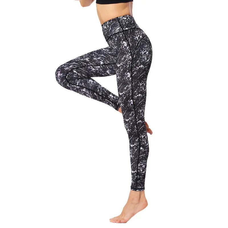 Explosive Yoga Pants Women High Waisted Tight Hip Lifting Sports Fitness Pants Camouflage Print Yoga Clothing