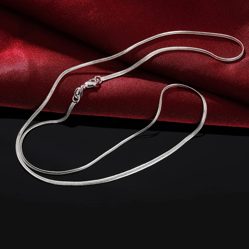 925 sterling Silver 16-30 Inches 2MM Flat snake bone chain Necklace for Women Men Fashion Party Wedding Accessories Jewelry Gift