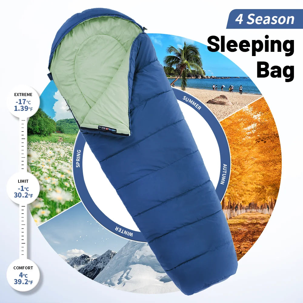 Naturehike MJ300 Sleeping Bag Ultralight Waterproof Mummy Sleeping Bag  4 Season Cotton Outdoor Camping Sleeping Bag