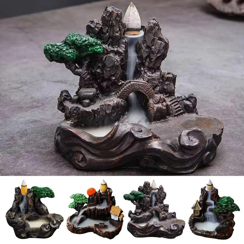 Backflow Incense Burner New Ornaments Incense Burner Ceramic Waterfall Backflow Incense Holder Incense Cones For Home Incense