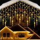 Christmas Garland LED Curtain Icicle Lights Festoon LED Light Droop Waterfall String Lights Outdoor Garden Street Eaves Decor