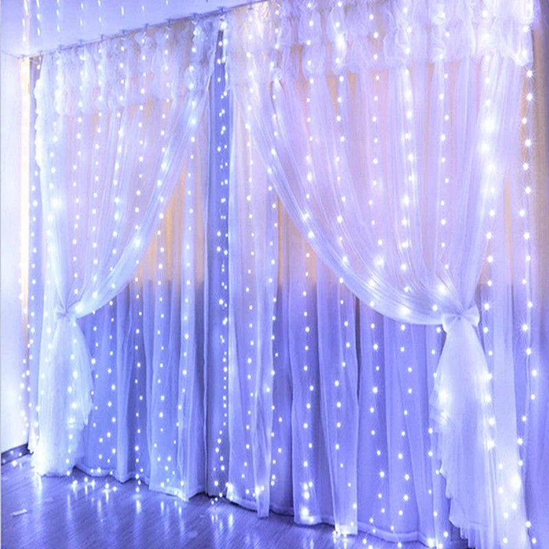 LED Curtain Lights 6m/3m USB Warm Fairy String Lights Festival Lighting Window Lamp Home Bedroom Wedding Christmas Decoration