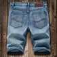 Summer Shorts Jeans Men Denim Pants Stretch Dark Blue Fashion Design Men's Jeans Slim Straight Male Short Jeans Hombre