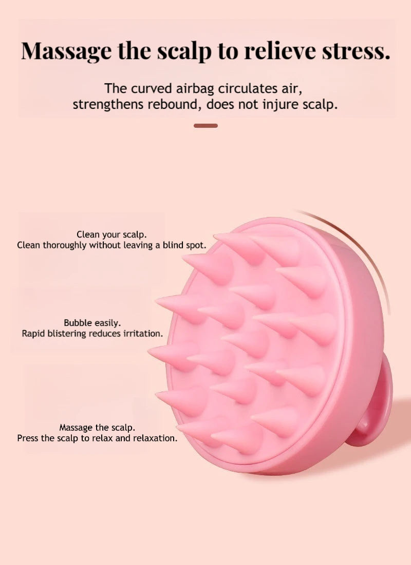 Silicone Shampoo Brush Clean The Scalp Thoroughly Scalp Massage Easy Foam Head Massage Brush Shampoo Brush Bath Comb Care Tool