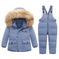 Parka Real Fur Hooded Boy Baby Overalls Winter Down Jacket Warm Kids Coat Child Snowsuit Snow toddler girl Clothes Clothing Set