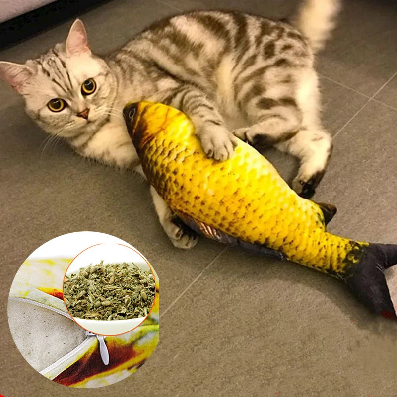 20/30/40 Creative Cat Toy 3d Fish Simulation Soft Plush Anti-Bite Catnip Interaction Chewing Fake Cat Fish Toy Pet Accessories