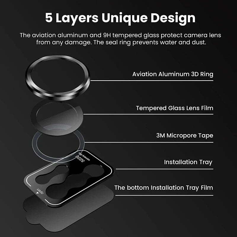 For Samsung Galaxy S24ultra S24+ s24 Camera Protector Metal Ring Lens Glass for galaxy S23 ultra S23+ FE Back lens Cap Cover