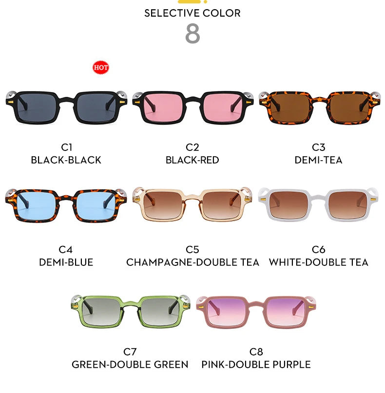 Luxurious Rectangle Sunglasses Women Oval Vintage Brand Designer Square Sun Glasses Men Shades Female Eyewear Anti-glare UV400