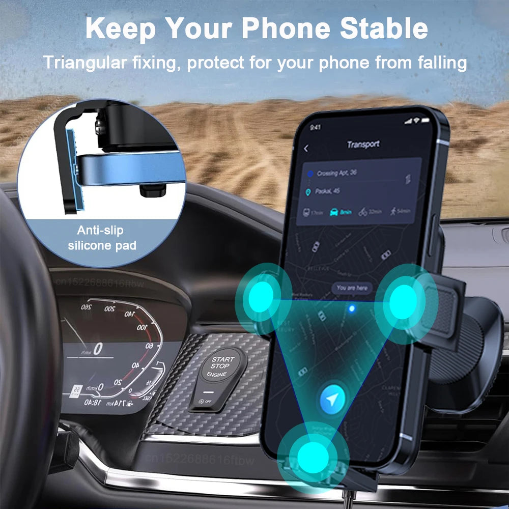 Car Wireless Charger Auto Car Mount Phone Holder Stand For iPhone 15 14 13 X Samsung Xiaomi Infrared Induction 15W Fast Chargin