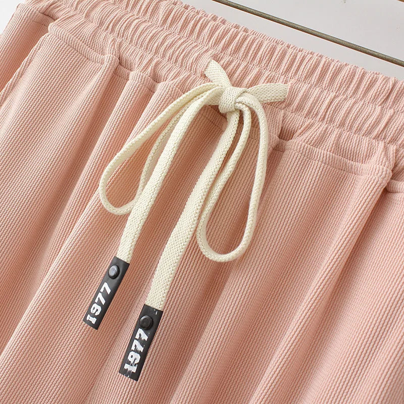 Summer New Wide Leg Shorts Women Plus Size Elastic High Waist Drawstring Loose Thin Casual A-line Hot Pants