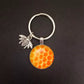 Bulbusbow Cute Insect Bee Keychain Fashion Geometric Honeycomb Honey Bee 3D Printed Glass Dome Key Ring Chain Bumble Bee Trinkets