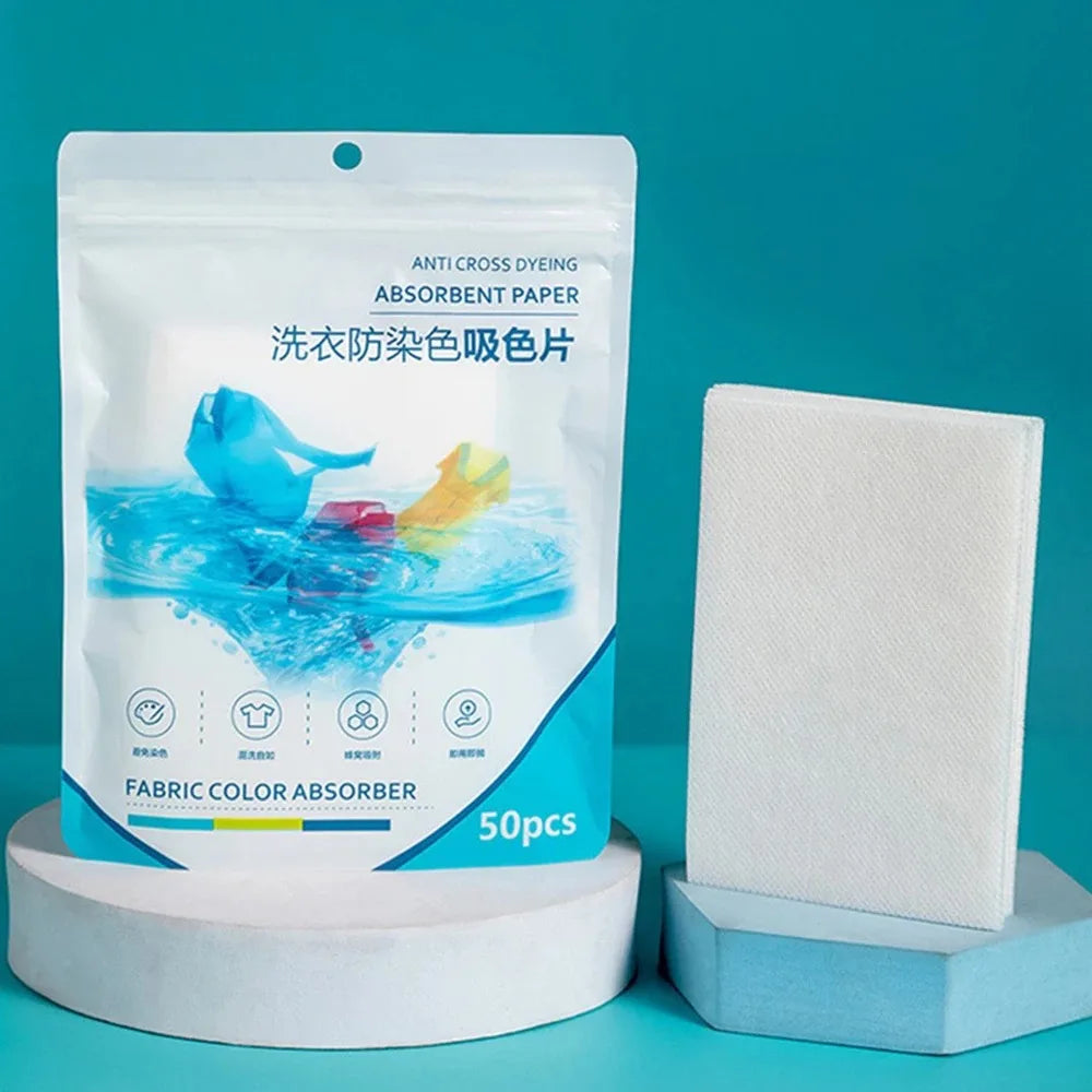 50 PCS/Bag Laundry Tablets Laundry Paper Anti-Staining Clothes Sheets Anti-String Mixing Color Absorption Washing Accessories 