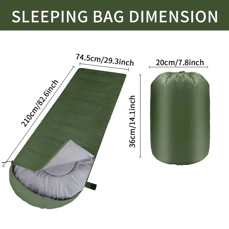 Camping Sleeping Bag Ultralight Waterproof 4 Season Warm Envelope Backpacking Sleeping Bags for Outdoor Traveling Hiking