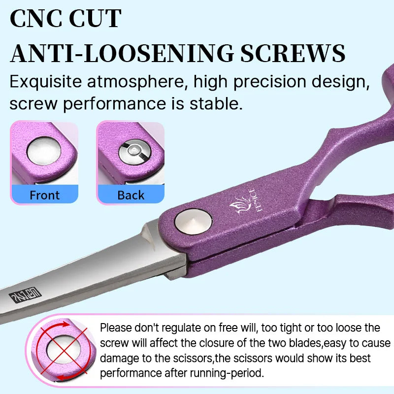 Fenice 6.5 inch Professional Pet Grooming Cutting Curved Thinning Chunker Scissors Shears Set Kit for Groomer Household Use