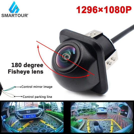 Smartour 4K CCD 鱼眼芯片高清夜视自动停车辅助带停车线 AHD 1080P 汽车后视摄像头