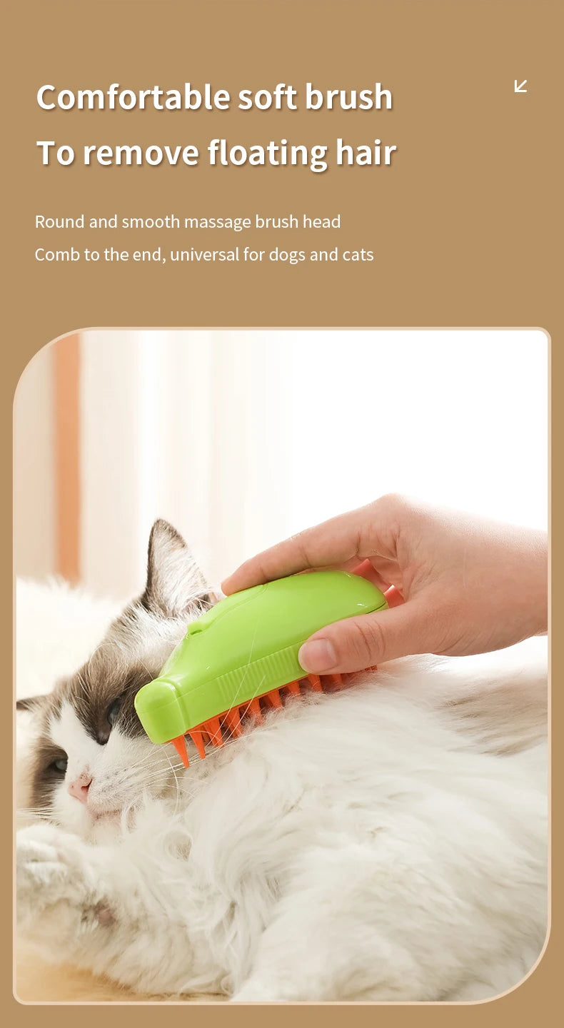 Cat Steam Brush Steamy Dog Brush 3 in 1 Electric Spray Cat Hair Brushes for Massage Pet Grooming Comb Hair Removal Combs