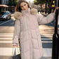 YJKDYK 2024 Winter Women's Jacket Female Fur Collar Warm Long Parkas Coats Women's High Collar Thicken Warm Cotton Jacket