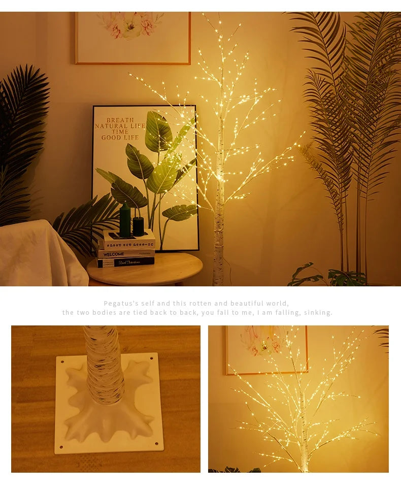 Christmas Decoration LED Birch Tree Bedroom Light for Landscape Luminous Decoration New Year DIY Decor Christmas Tree Party Gift