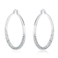 Charms fine 925 Sterling Silver 5CM circle hoop Earrings for Women fashion Pretty wedding party Jewelry Holiday gifts