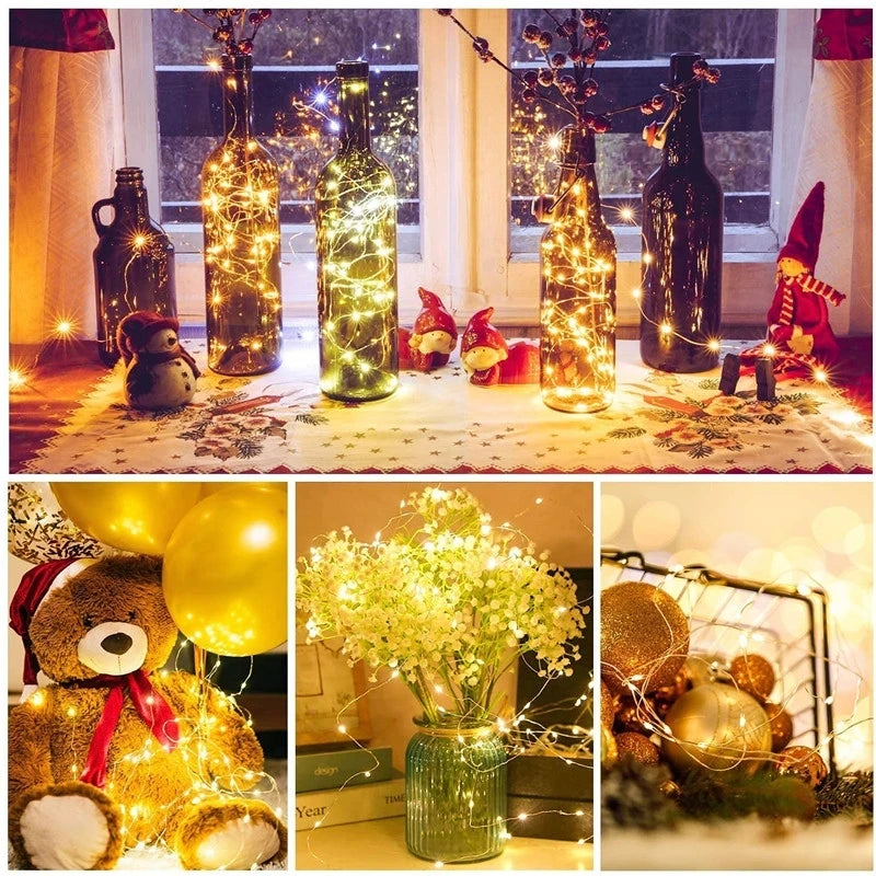 LED Fairy Lights Button Battery Light String Christmas Wedding New Year Bedroom Living Room Garden Decoration Garland