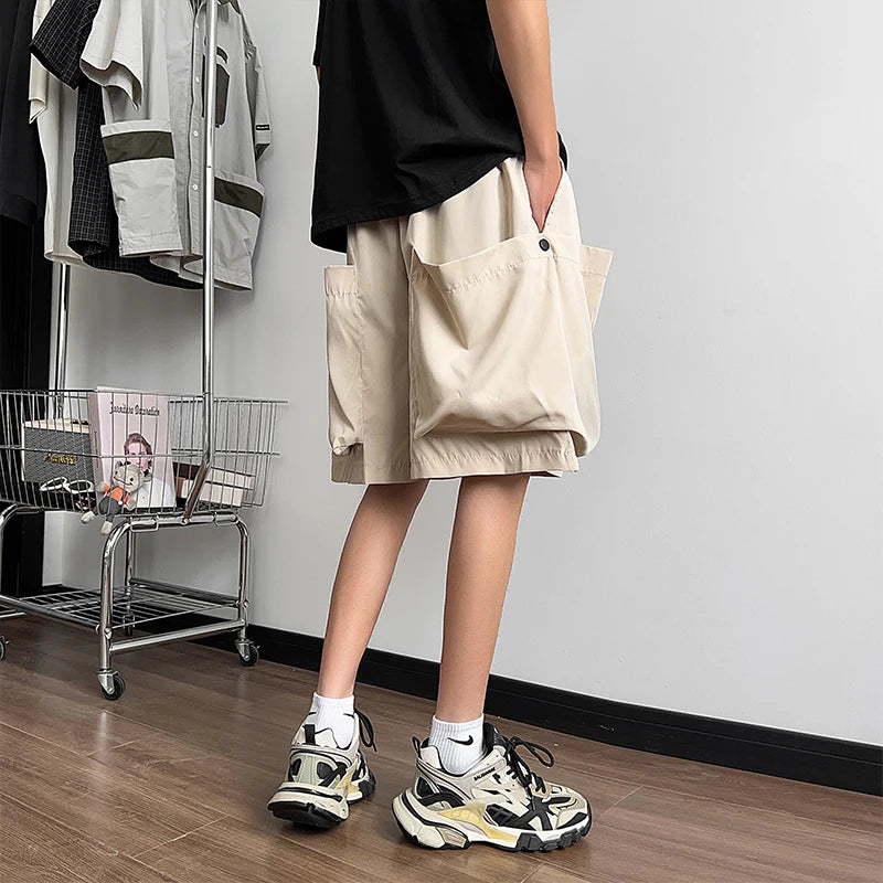 Fashion Men Cargo Short Pants Big Pocket Hip Hop Shorts Male Summer Casual Jogger Bermuda Shorts Men Woman New Streetwear