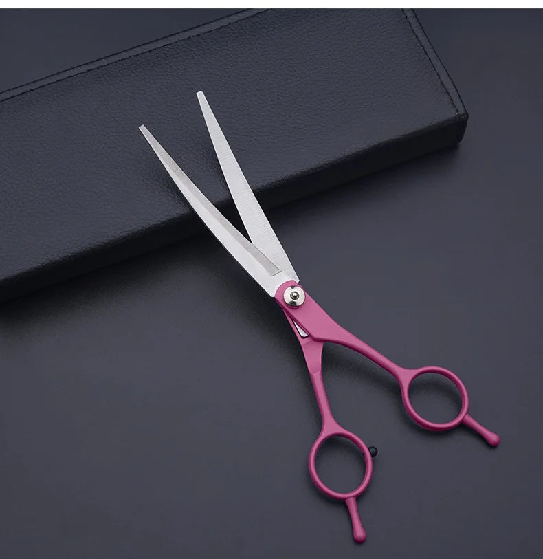 7 Inch Stainless Steel Dog Grooming Scissors Comb Thinning Up Down Curved Pet Grooming Scissors For Animal Cutting Hair Clipper