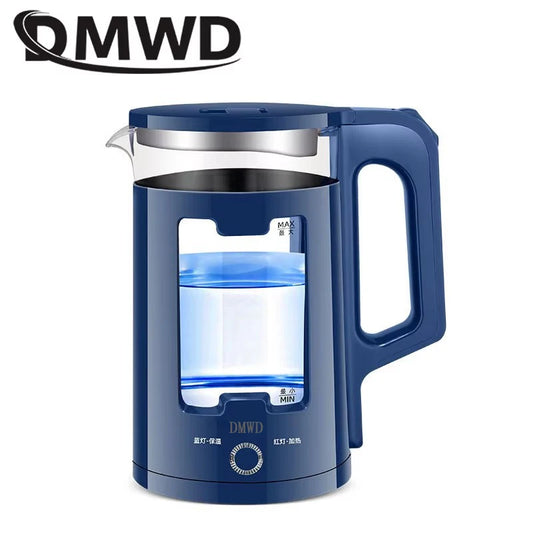 Electric Kettle  DMWD 2.2L Quick Heating Hot Water Boiling Teapot Glass Blue Light Heater Pot Boiler Auto-Power Off Cooker 220V