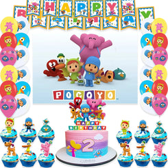 Umi Pocoyoed Theme Children's Birthday Party Supplies Decoration Balloons Banner Backdrop Cupcake Topper Kids Baby Shower Gifts